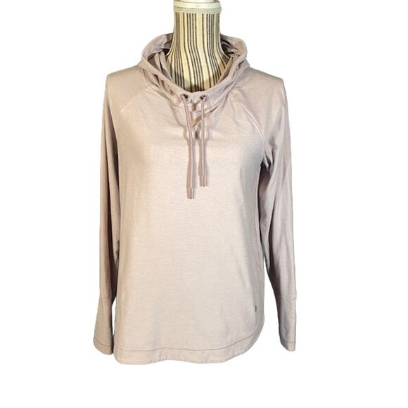 Apana Tops - Apana Blush Pink Cowl Neck Athletic Long Sleeve Hooded Sweatshirt Women Sz S